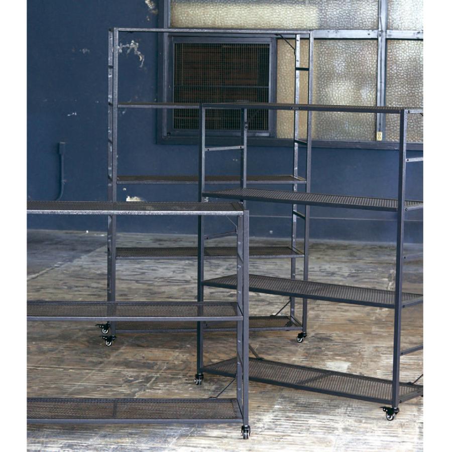 POST GENERAL キャスター付きスチールメッシュラック【4段タイプ