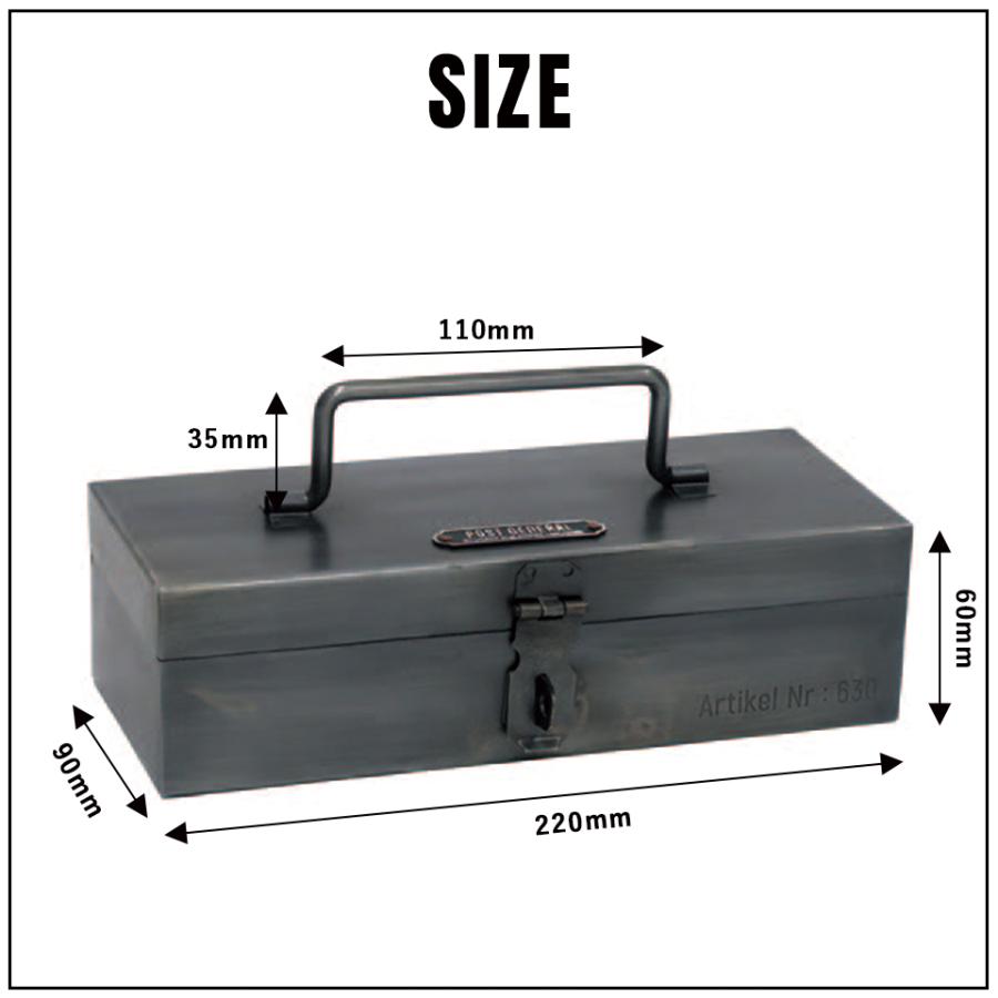 INDUSTRIAL MINI TOOL BOX POST GENERAL スチール 鉄 道具箱 ミニマル