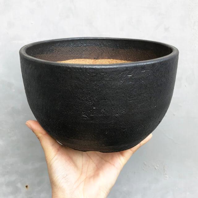 KAMIYAMA SHIRIMARU【黒マット尻丸6号】18cm×11cm 6号 かみ山陶器