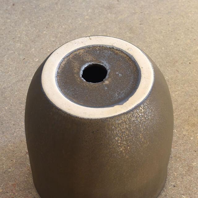 SOL POT【BRONZE】ソル ポット 12cm×12cm 4号 受皿付き 植木鉢 陶器 シンプル : SHALLOWPLANTS ...