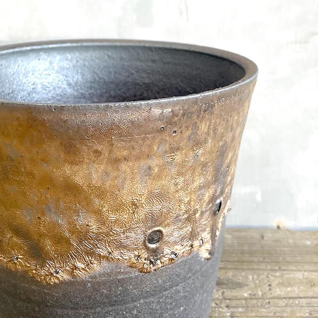 KAMIYAMA -STANDARD- POT【金彩 5号】15cm×13cm かみ山陶器 信楽焼