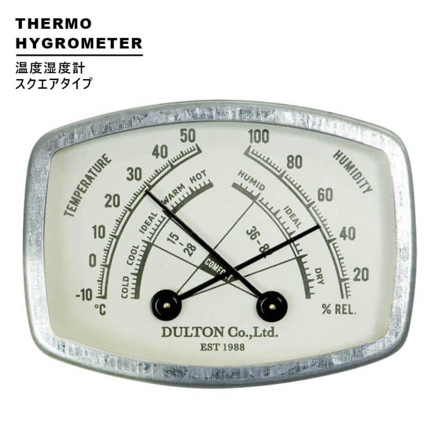 THERMO-HYGROMETER 【スクエアタイプ】電源不要 電池不要 マグネット式