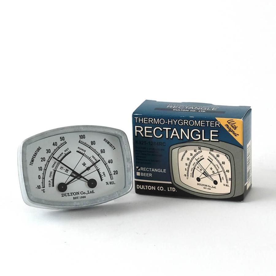 THERMO-HYGROMETER 【スクエアタイプ】電源不要 電池不要 マグネット式
