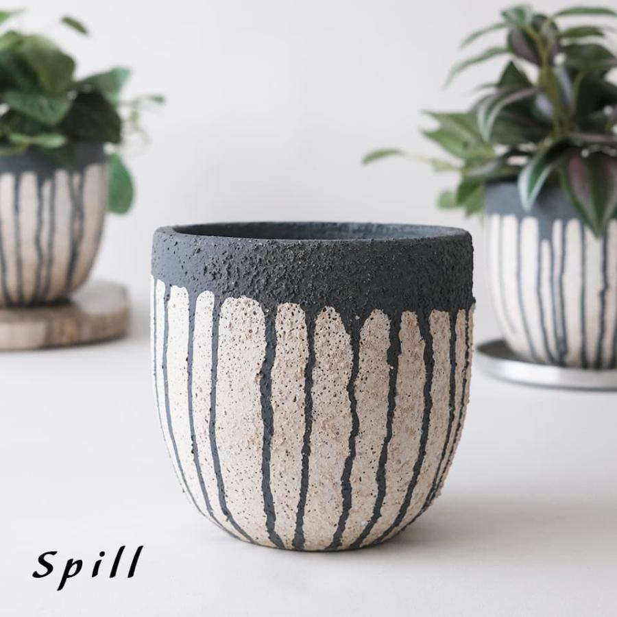 Spill／植木鉢 セメント鉢 鉢カバー 3号 4号 直径12cm オフホワイト