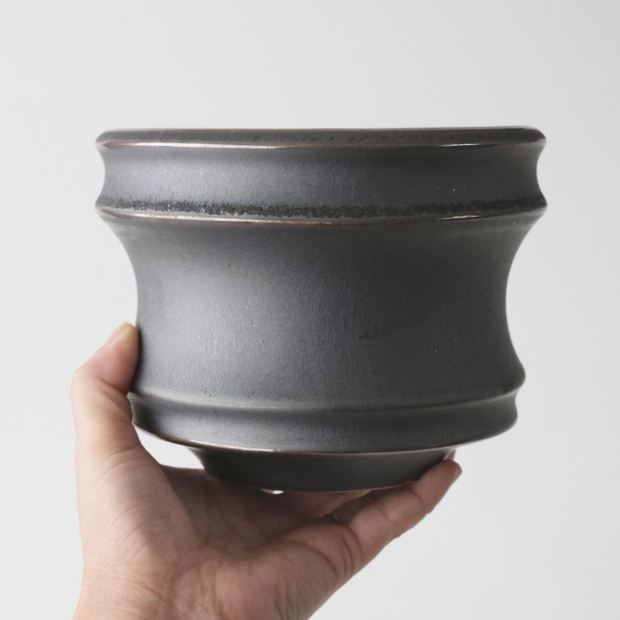 Alloy【 L 】5号 Φ15m×H12cm 植木鉢 受け皿付 グレー 個性的 アロイ