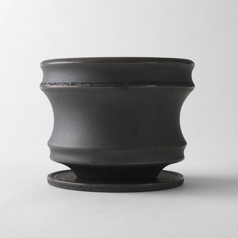 Alloy【 L 】5号 Φ15m×H12cm 植木鉢 受け皿付 グレー 個性的 アロイ