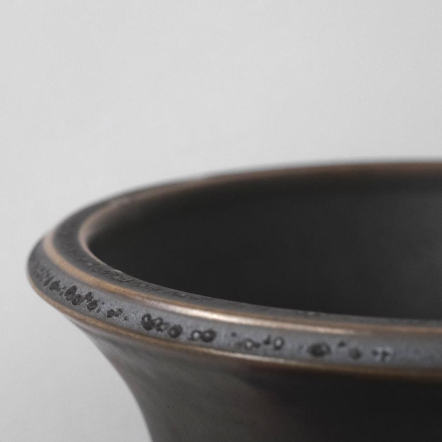 Alloy【 M 】4号 Φ11.7cm×H9.6cm 植木鉢 受け皿付 グレー 個性的