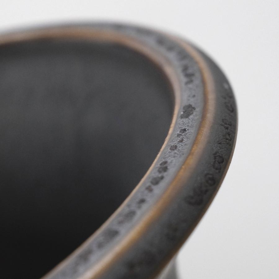 Alloy【 M 】4号 Φ11.7cm×H9.6cm 植木鉢 受け皿付 グレー 個性的