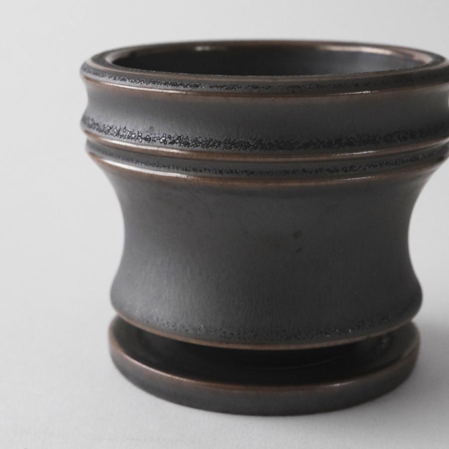 Alloy【 S 】3号 Φ9cm×H7.3cm 植木鉢 受け皿付 グレー 個性的 アロイ