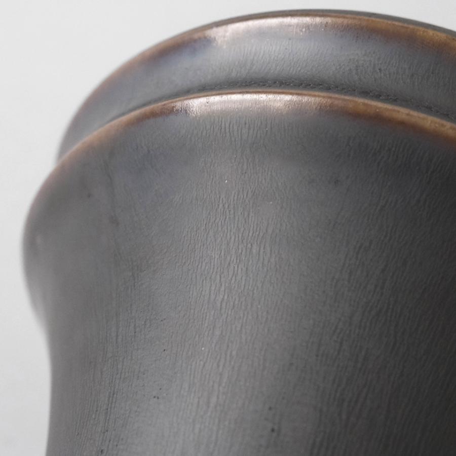 Alloy【 S-high 】3号 Φ9cm×H11.2cm 植木鉢 受け皿付 グレー 個性的