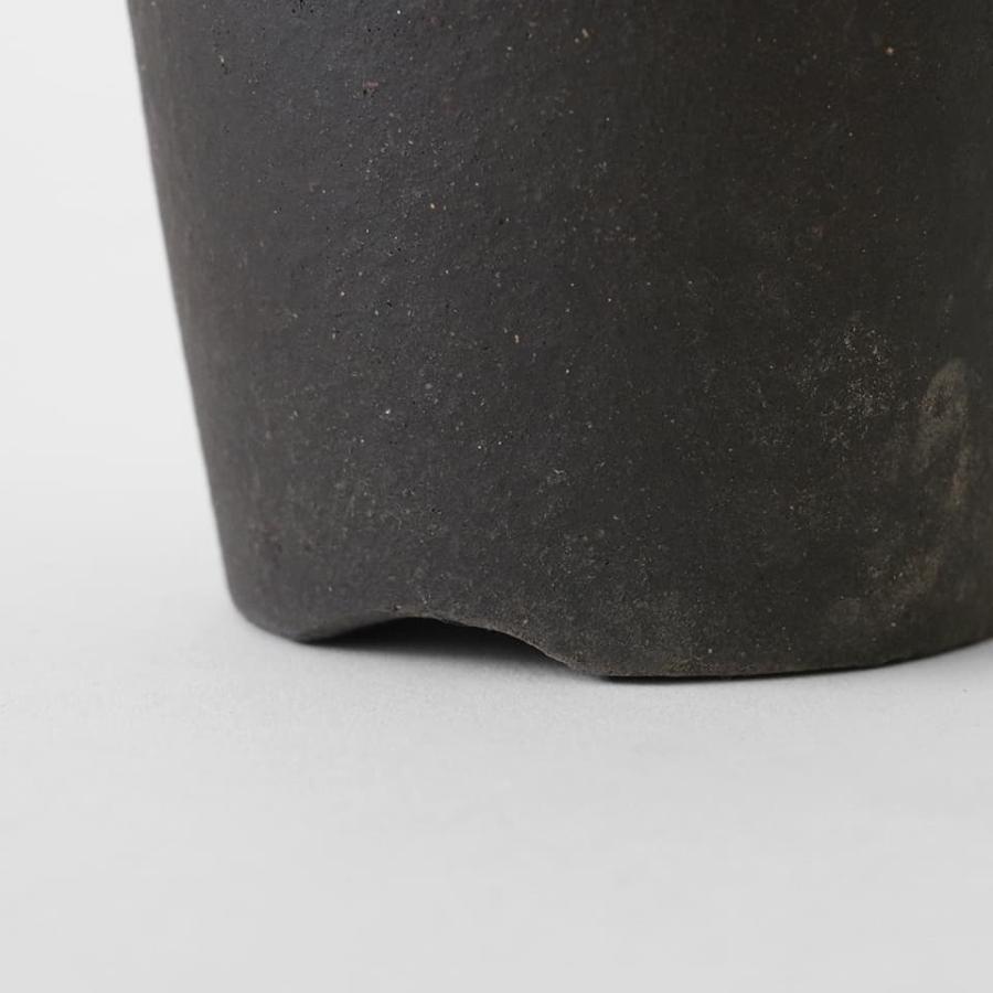 ウ泥ラン鉢【3.5号】荒目 Φ10cm×H10.5cm 素焼き 植木鉢 陶器 こげ茶色