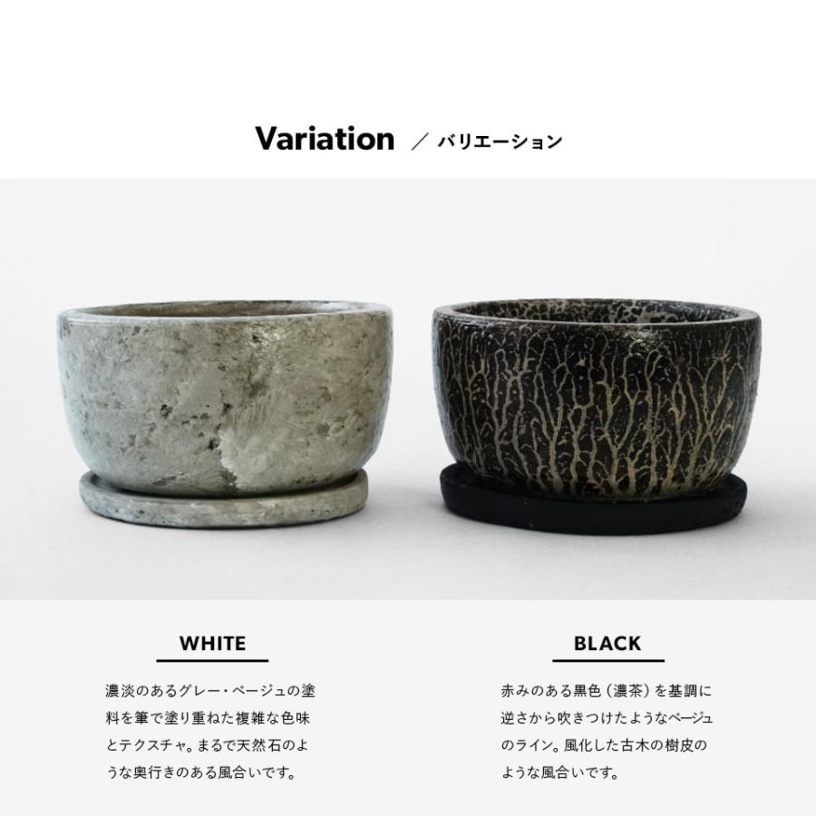 グロスシャロー【ホワイト】Φ20cm×H10.5cm 植木鉢 陶器 7号 受皿付 浅