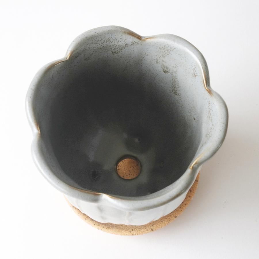 ソルリップ 受け皿付／S：4号(Φ12.5cm) グレー ホワイト 陶器 高足付