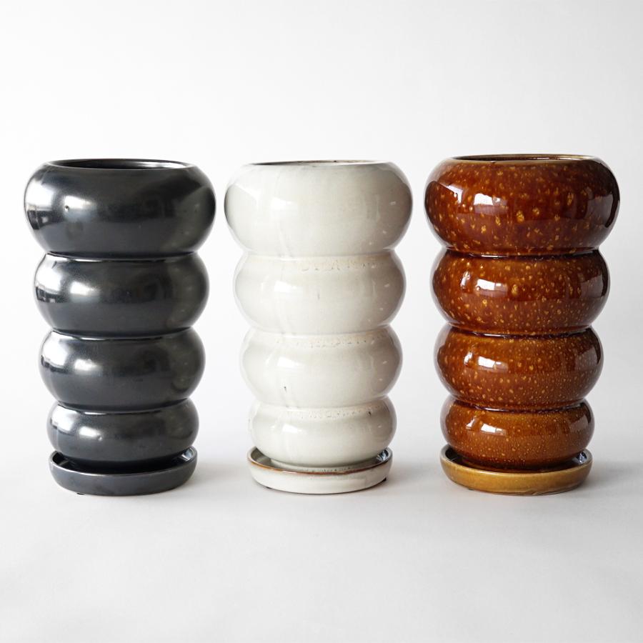 ソルマロ【 Tall 】メタル ホワイト ブラウン Φ17cm(口径11cm)×27.5cm