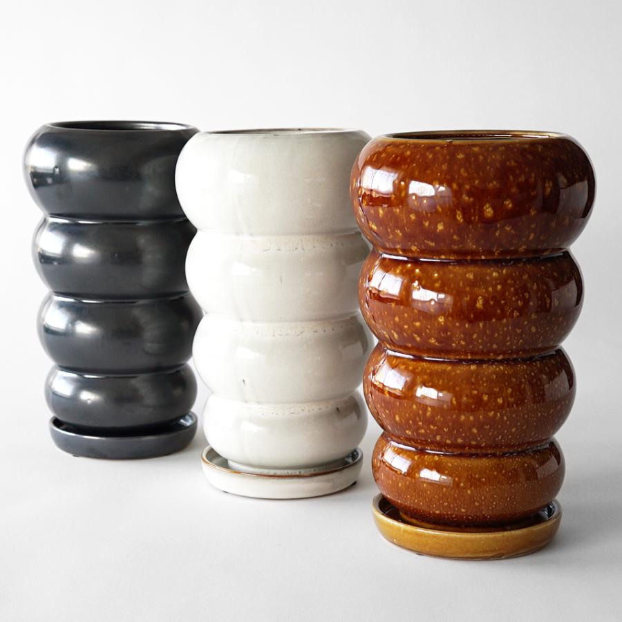 ソルマロ【 Tall 】メタル ホワイト ブラウン Φ17cm(口径11cm)×27.5cm