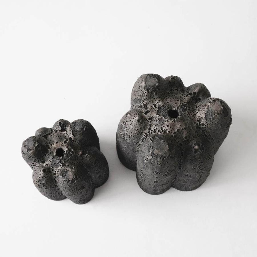 Stump／ストンプ 植木鉢 受け皿付 3号 4号 溶岩石風 ブラック ざらざら