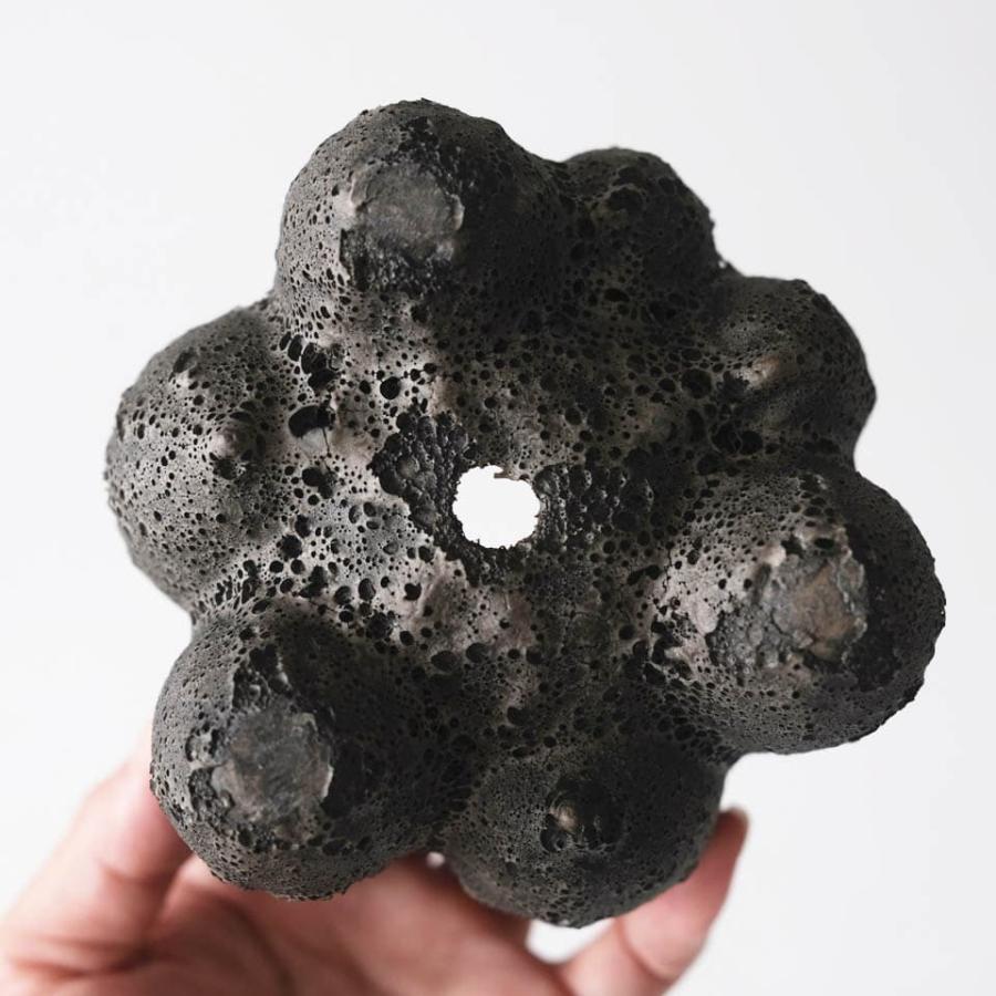 Stump／ストンプ 植木鉢 受け皿付 3号 4号 溶岩石風 ブラック ざらざら