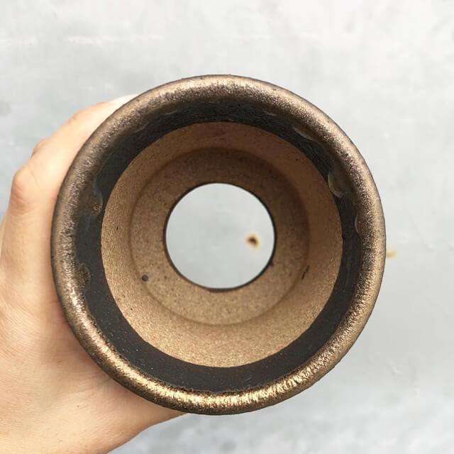 KAMIYAMA ZUNDO POT【金彩 3号】9cm×9.5cm かみ山陶器 植木鉢 寸胴