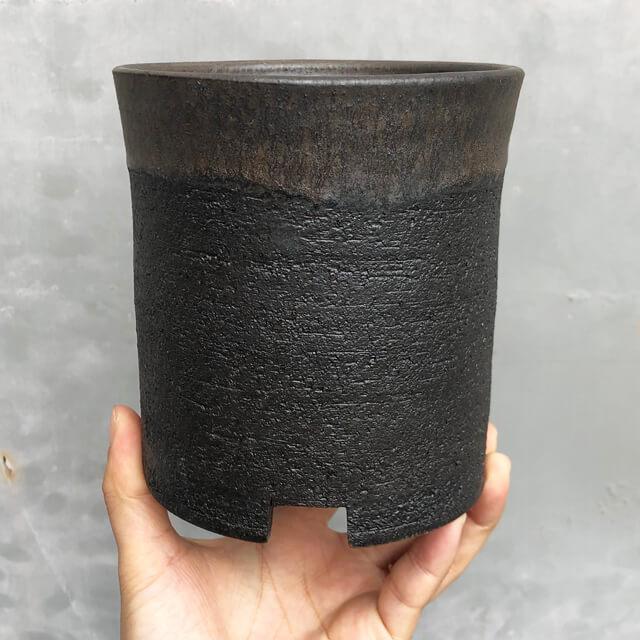 KAMIYAMA ZUNDO POT【金彩 4号】12cm×12cm かみ山陶器 植木鉢