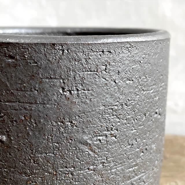 KAMIYAMA ZUNDO LOW POT【ブラック 5号LOW】15cm×10cm かみ山陶器