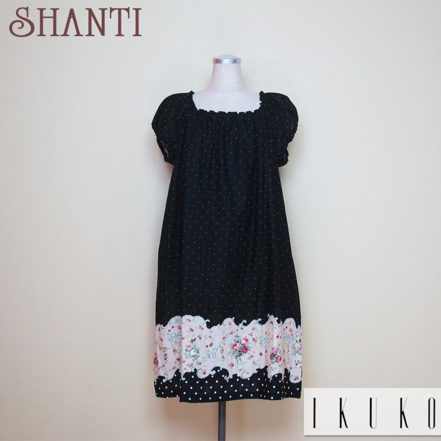 史上最も激安 Ikukoイクコ ダブルガーゼ ツートーン花柄 パフスリーブネグリジェ ワンピース ３ ｌ サイズ ブラック Ikuko An150gf Bk 激安ブランド Kwsrbd Com