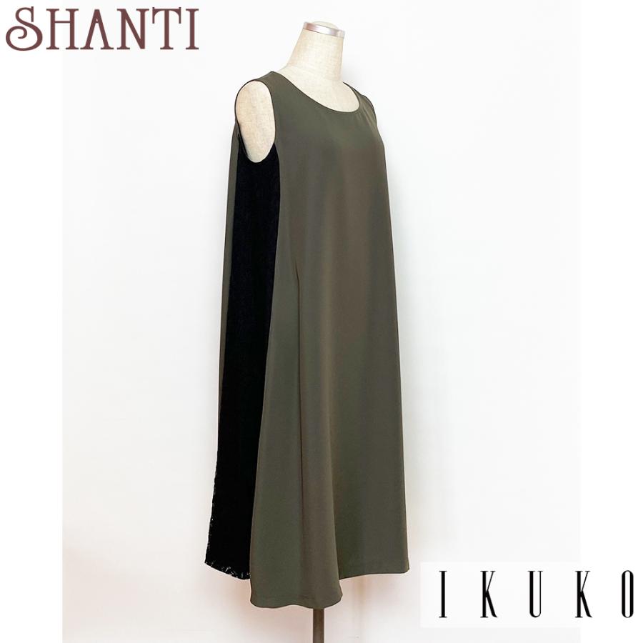 IKUKOイクコ レース付き無地ノースリーブワンピース IKUKO-SA250FD3 