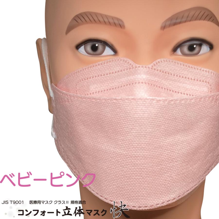 ファーストレイト コンフォート立体マスク快 JIS規格 クラス2 フリーサイズ 全5色 50枚入 60箱セット_5