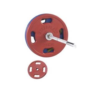 STEELFLEX　Φ５０ｍｍラバーバーベルプレート２５ｋｇ（レッド）（２枚１組）（プレートのみ）