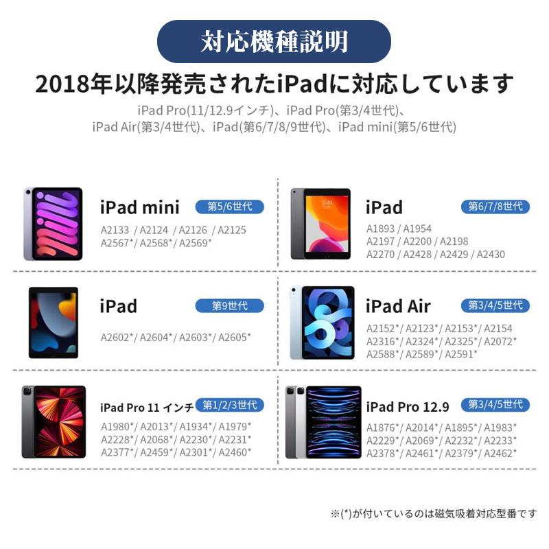 ワイヤレス充電 磁気吸着 タッチペン iPad ペンシル 極細 スタイラス 