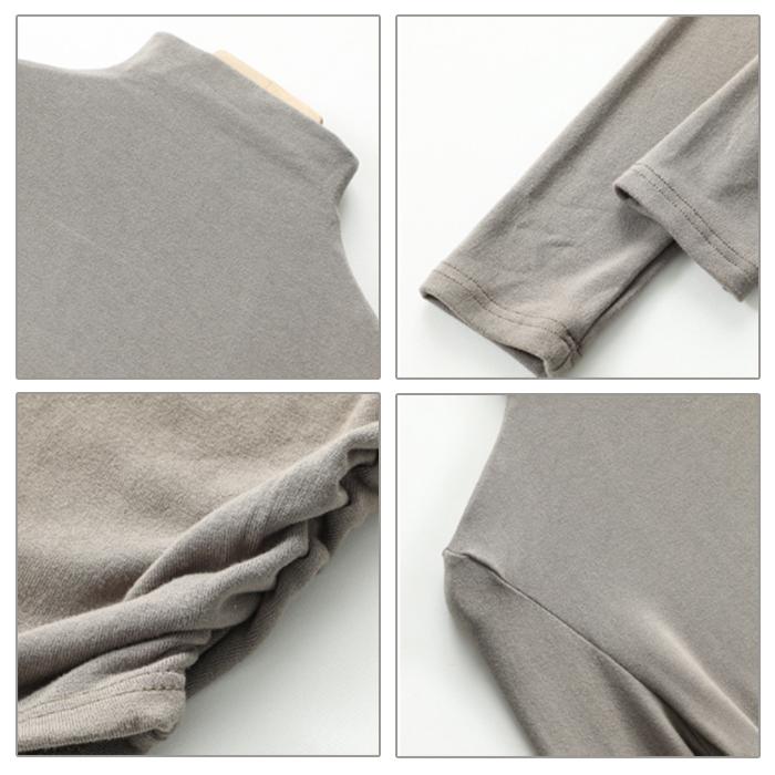 レディース トップス カットソー ニット 肌着 長袖 春秋冬 プルオーバー ハイネック 通勤 インナーシャツ 重ね着 普段着 部屋着 薄手 着回し 柔らかい 無地 LL |  | 09