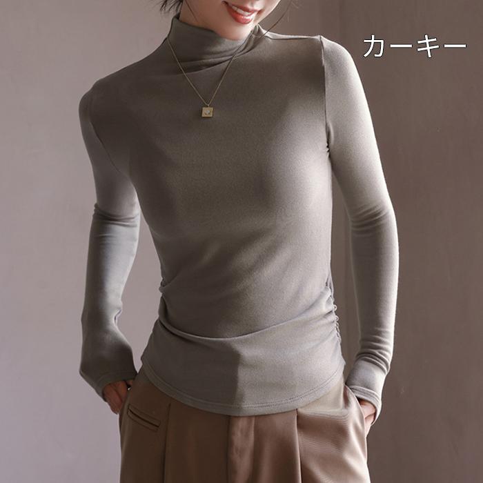 レディース トップス カットソー ニット 肌着 長袖 春秋冬 プルオーバー ハイネック 通勤 インナーシャツ 重ね着 普段着 部屋着 薄手 着回し 柔らかい 無地 LL |  | 15