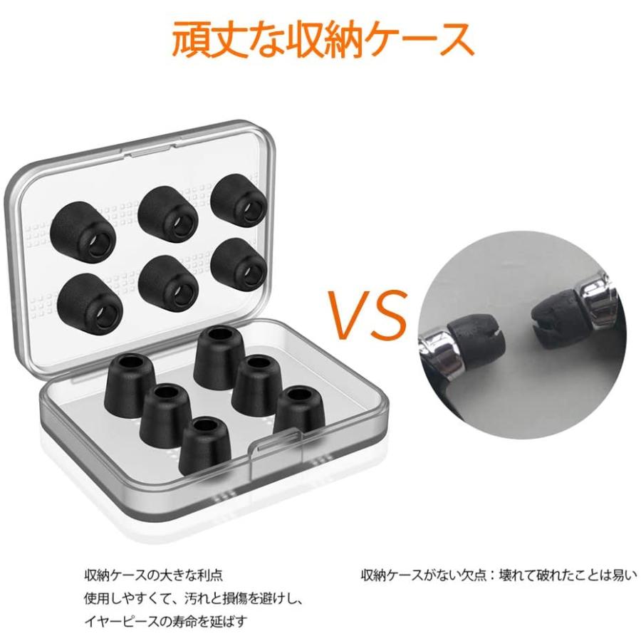 イヤーピース ６セット 低反発 遮音性 交換用 イヤホンパッド イヤホンキャップ 収納ボックス付き M Black Share シェア 通販 Yahoo ショッピング