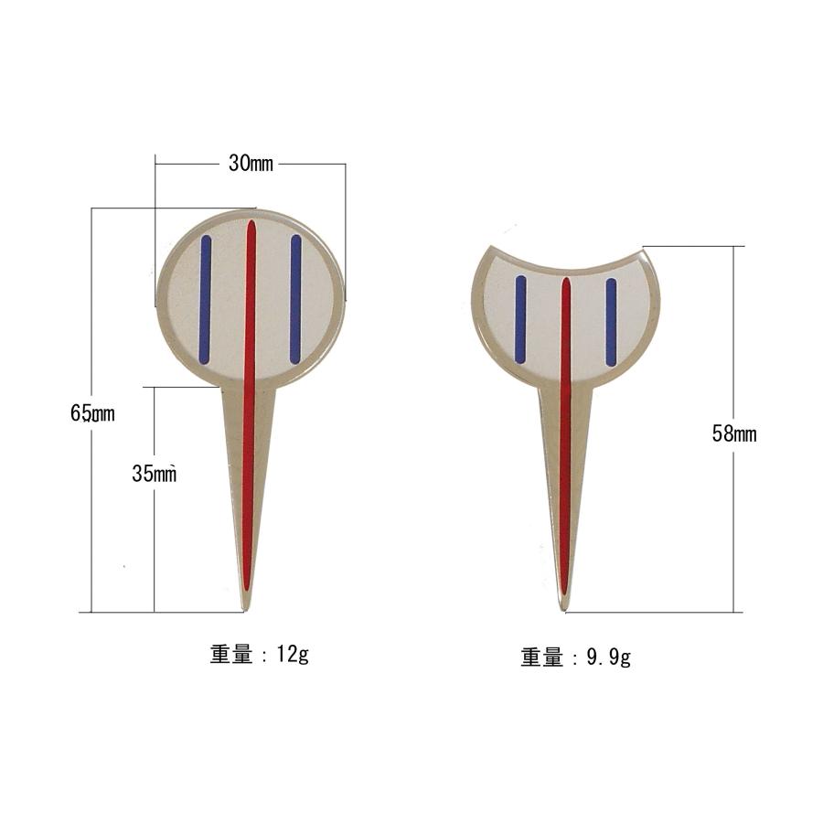 ゴルフマーカー 「ワンパッター」30mm カラー 3本線入 円形タイプ 欠円形タイプ マグネットベース付き (ハートティー5本・パター用シール付き）ワンパット |  | 07