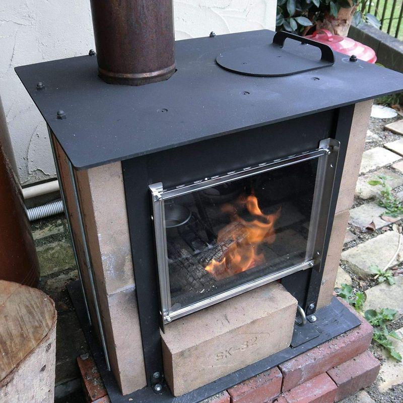 Diy煉瓦ストーブ 庭暖炉 自作キット 耐火レンガ15個とf106煙突90cmを準備してセルフビルド 耐熱塗装 焼付け済み鉄工パーツ Shareshop 通販 Yahoo ショッピング