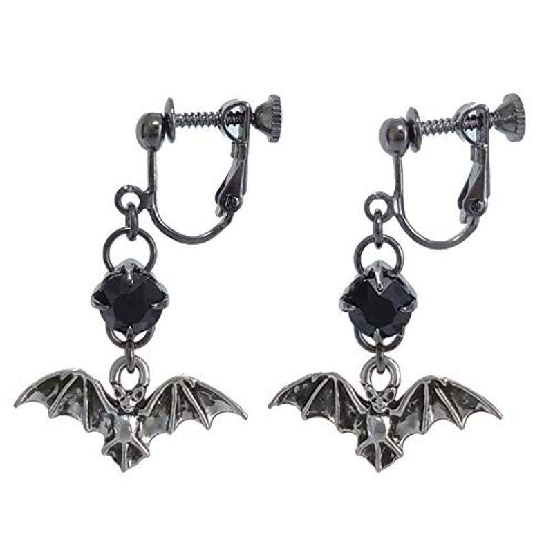 コウモリ こうもり 蝙蝠 スワロフスキーストーン イヤリング 両耳用 黒 ブラック ゴシック ゴスロリ パンク ｖ系アクセサリー ハロウ ピアス Www Bollywoodpapa Com