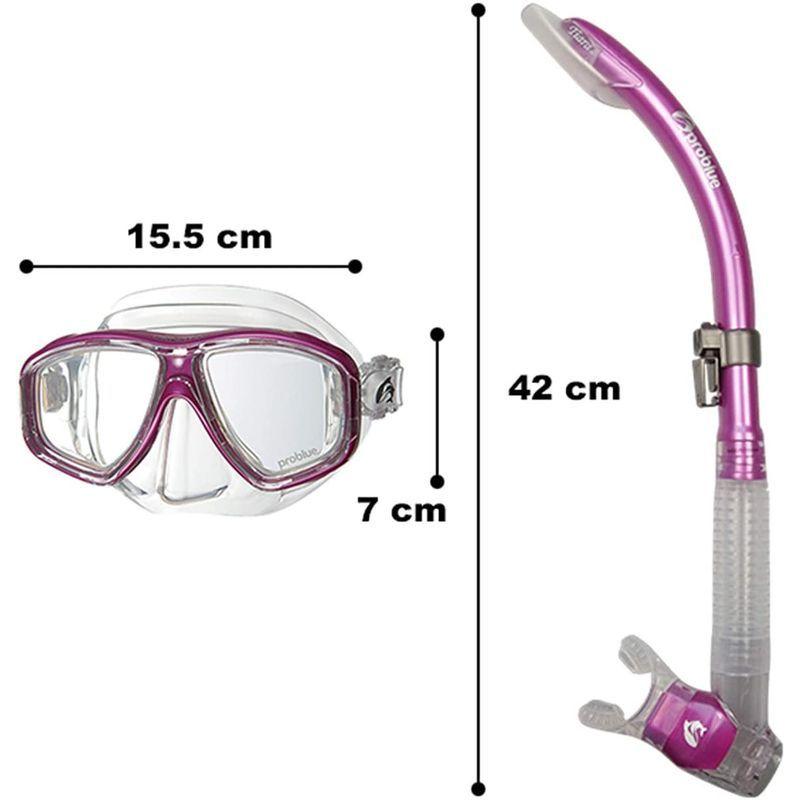 PROBLUE プロブルー 軽器材2点セット シュノーケリング 度付きレンズ付セット MS-252 オルナタ Ornata シリコンマスク プロブルー 軽器材2点セット シュノーケリング 度付きレンズ付セット MS オルナタ Ornata シリコンマスク 　