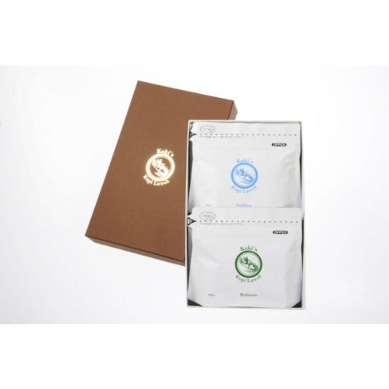 Koki's Kopi Luwak ギフトボックス・包装紙 白袋セット（中挽き） 200ｇ