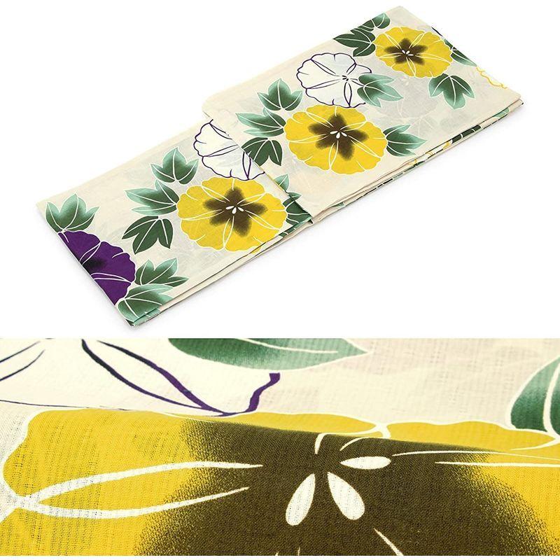 (ソウビエン) 浴衣2点セット 九重×中村里砂 白系 アイボリー 紫色 黄色 赤 朝顔 あさがお 花 レトロ 綿麻 夏祭り 花火大会 浴衣セ 　 ソウビエン 浴衣2点セット 九重×中村里砂 白系 アイボリー 紫色 黄色 赤 朝顔 あさがお 花 レトロ 綿麻 夏祭り 花火大会 浴衣セ