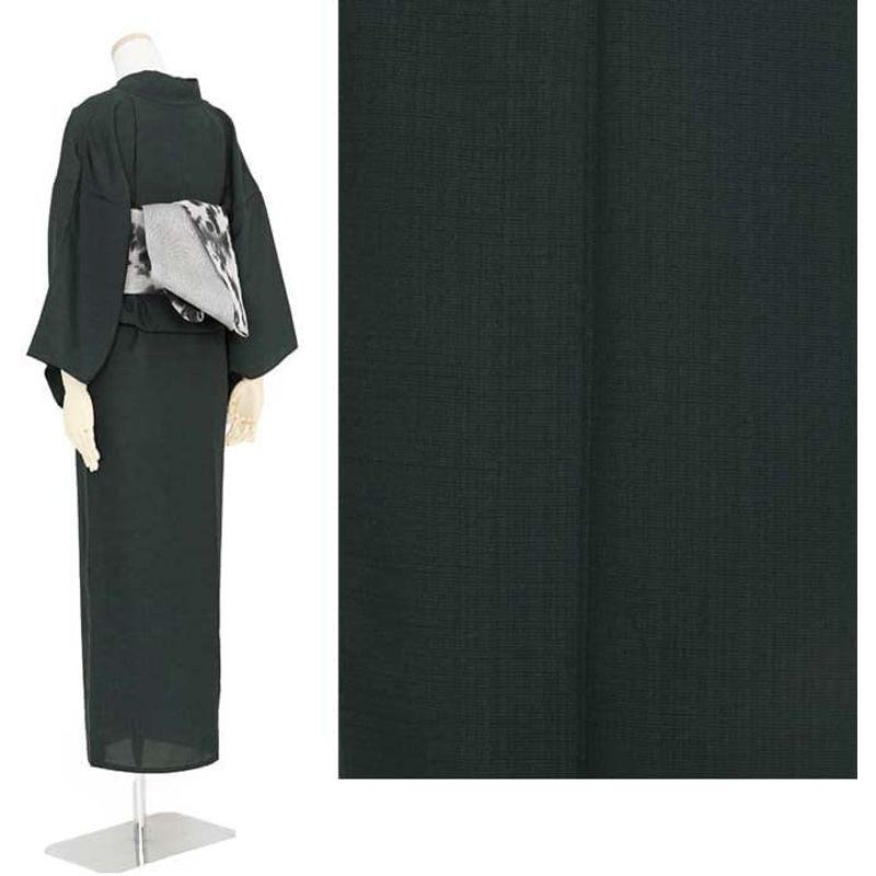 dear-japan 撫松庵 夏着物 セオアルファ ダークグリーン 深緑 色無地