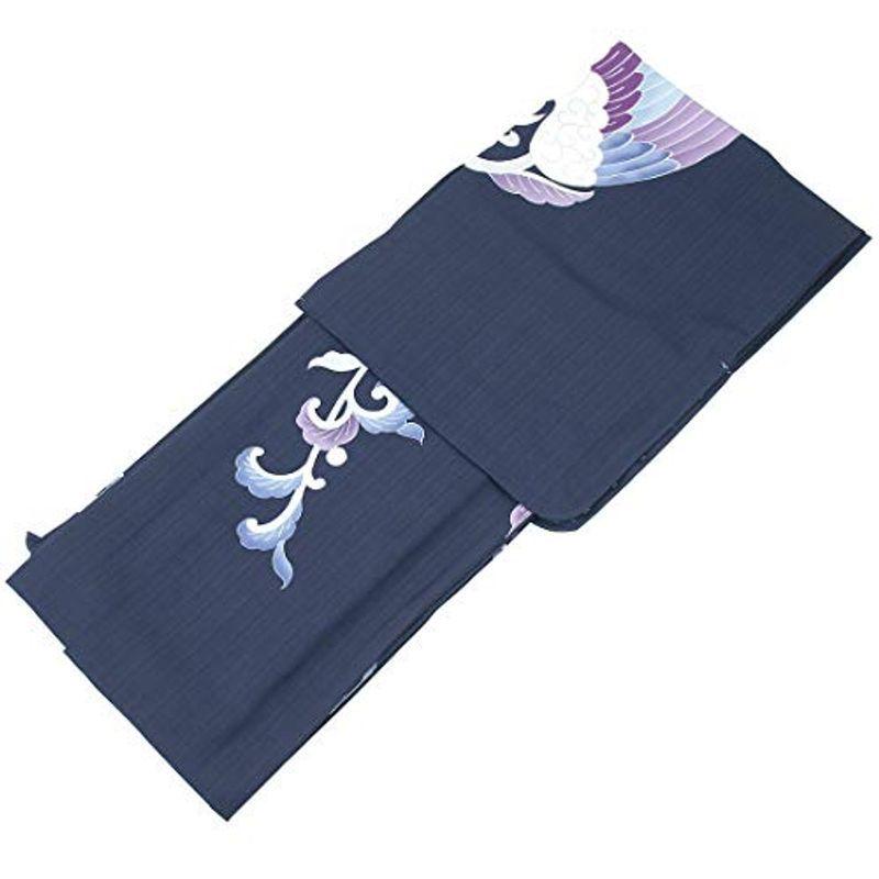 《撫松庵》お仕立て上がり 東レセオアルファ浴衣 レディースゆかた 絵羽 鳳凰唐草（紺）ネイビー(58938円)