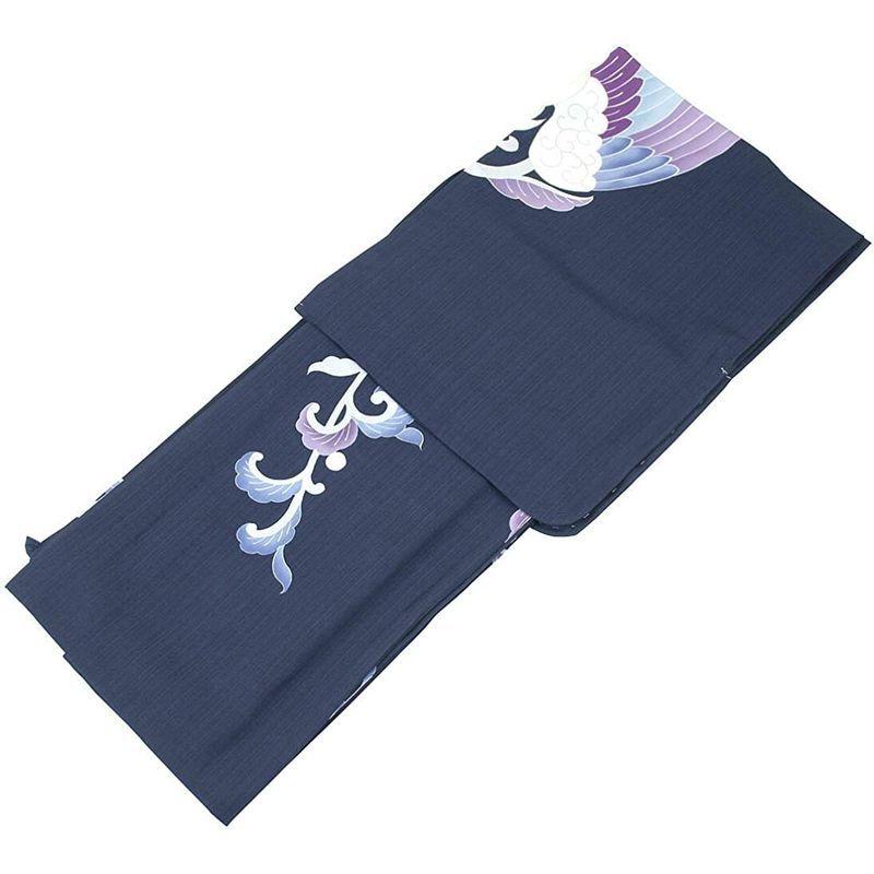 【中古品 】 《撫松庵》お仕立て上がり 東レセオアルファ浴衣 レディースゆかた 絵羽 鳳凰唐草（紺）ネイビー 【KUE1631310747】(58938円)