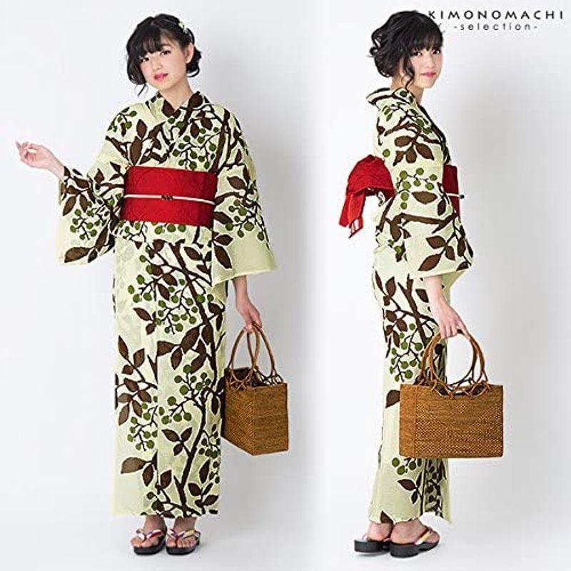 詰替え 芸艸堂 女性 浴衣セット 「薄黄色 南天」 竹久夢二 綿紅梅