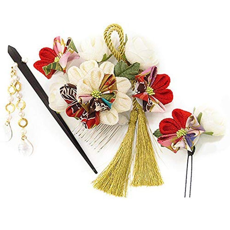 髪飾り 成人式 花 振袖 袴 豪華2点セット 赤 白 金色 黒 ちりめ 髪型 ヘアスタイル ヘアアレンジ ドライフラワー No 9 4025 Sn1zk7k6la Www Hd Bio Fr