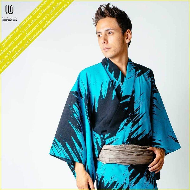 SALE shareshop浴衣 帯 下駄 腰紐コシノジュンコ男メンズ浴衣4点セット