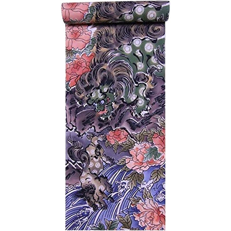 美品 男物浴衣反物 No.536 獅子・牡丹柄・多色地 【JSB1627684661】(58807円)