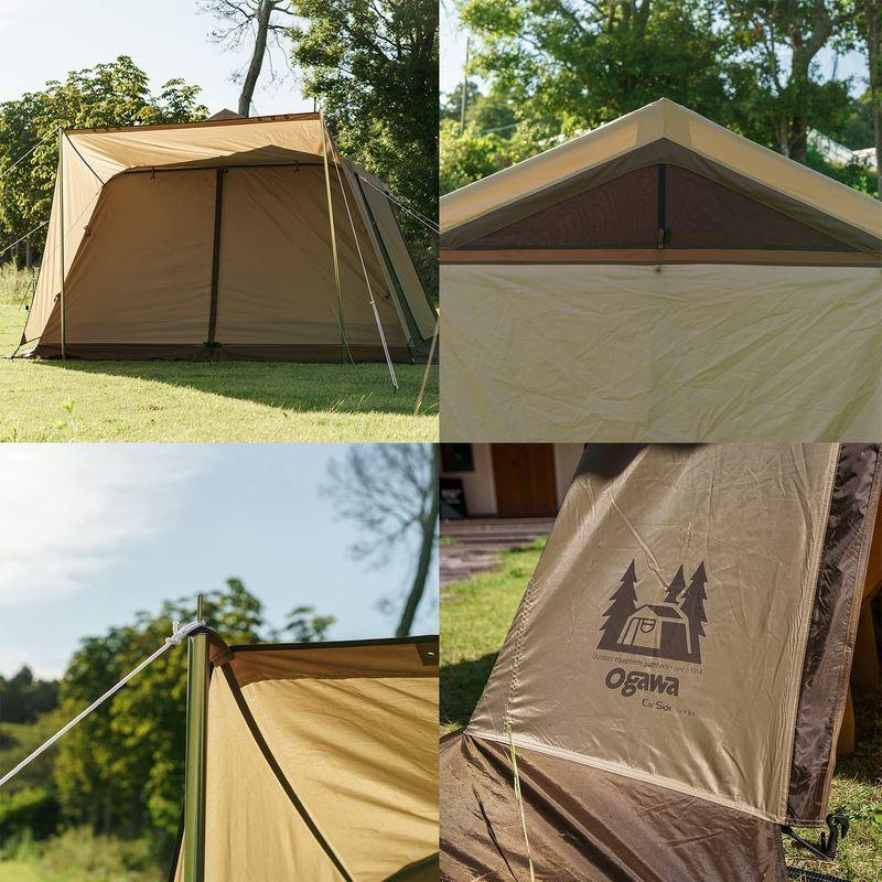 【即購入⭕️】 ogawa(オガワ) キャンプ アウトドア カーサイドテント カーサイドロッジ 2人用 2340 サンドベージュ×ダークブラウン 【EIM1234897844】(44616円)