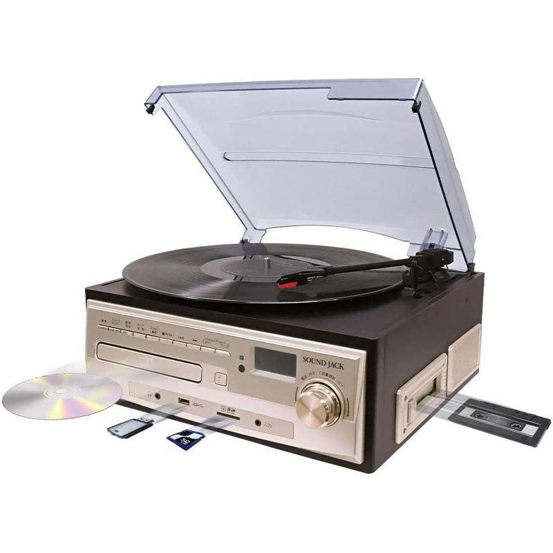 ベルソス マルチレコードプレーヤー レコード カセット CD ラジオ USB SD 外部音源 再生/録音可能 ステレオ ブラウンウッド調 M マルチレコードプレーヤー レコード カセット CD ラジオ USB SD 外部音源 再生/録音可能 ステレオ ブラウンウッド調