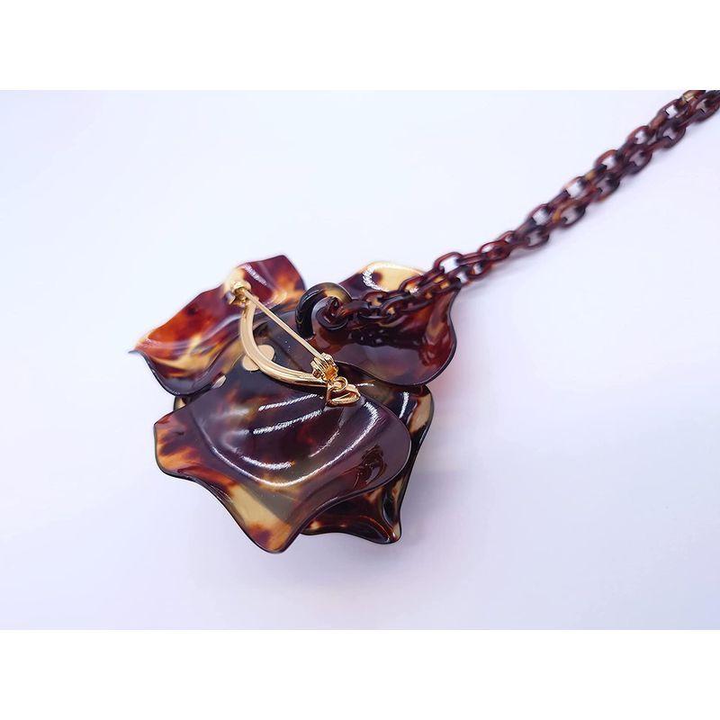 【数量限定アウトレット品】 天然工房 べっこう屋さん 本べっ甲 バラフ 立体 バラ 薔薇 コサージュ フォーマル ブローチ兼用 ペンダント （pe-007) 【S1376162106】(49720円)