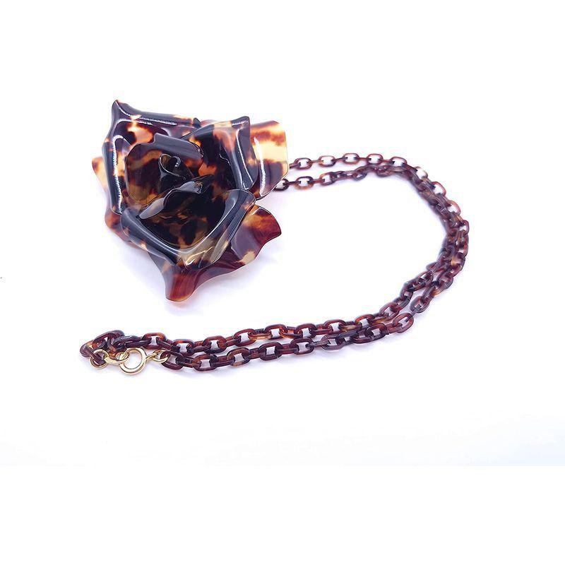 【数量限定アウトレット品】 天然工房 べっこう屋さん 本べっ甲 バラフ 立体 バラ 薔薇 コサージュ フォーマル ブローチ兼用 ペンダント （pe-007) 【S1376162106】(49720円)