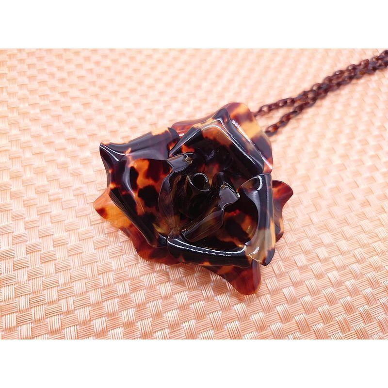 【数量限定アウトレット品】 天然工房 べっこう屋さん 本べっ甲 バラフ 立体 バラ 薔薇 コサージュ フォーマル ブローチ兼用 ペンダント （pe-007) 【S1376162106】(49720円)